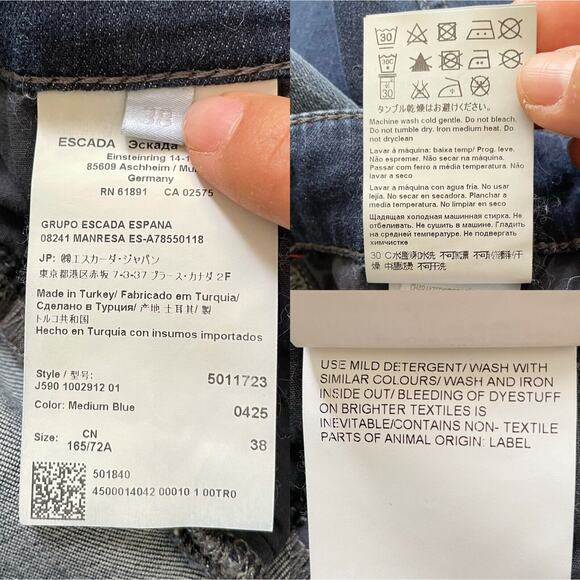 Escada Sport Denim Women’s Straight Leg Classic Low/Mid Rise Jeans - Picture 4 of 12